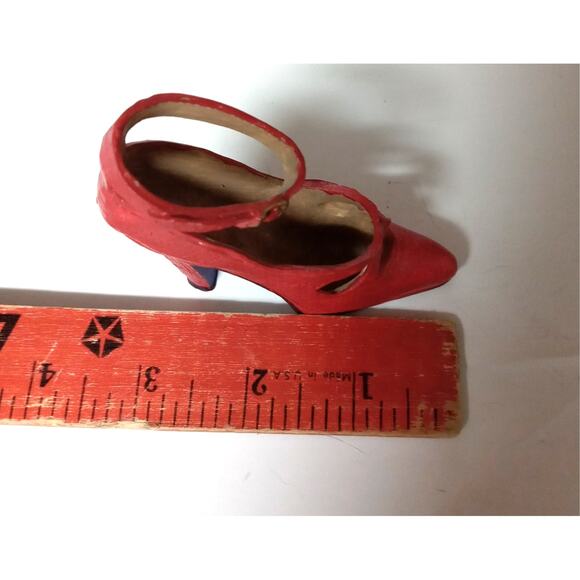 Red Stiletto High Heel Shoe Mini Figurine Fashion Collectible Rare Vintage - Picture 10 of 10